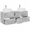 Bathroom Furniture Set 3 Pieces Concrete Grey 129 X 44.5 X 80 Cm