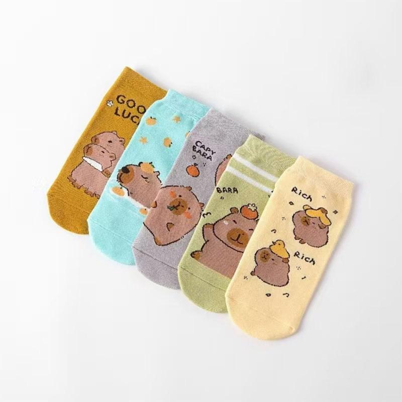 No Show Socks Cotton Low Cut Socks Funny Novelty Socks Anime Short Socks Fun Ankle Socks for Women Girls Capybara Socks