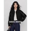 Basic House Women's American Style Stand Collar Zipper Cardigan Jacket