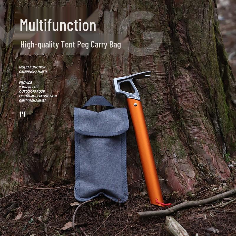 Outdoor 30cm Handheld Storage Bag for Tent Pegs with Windproof Buckle and Rope