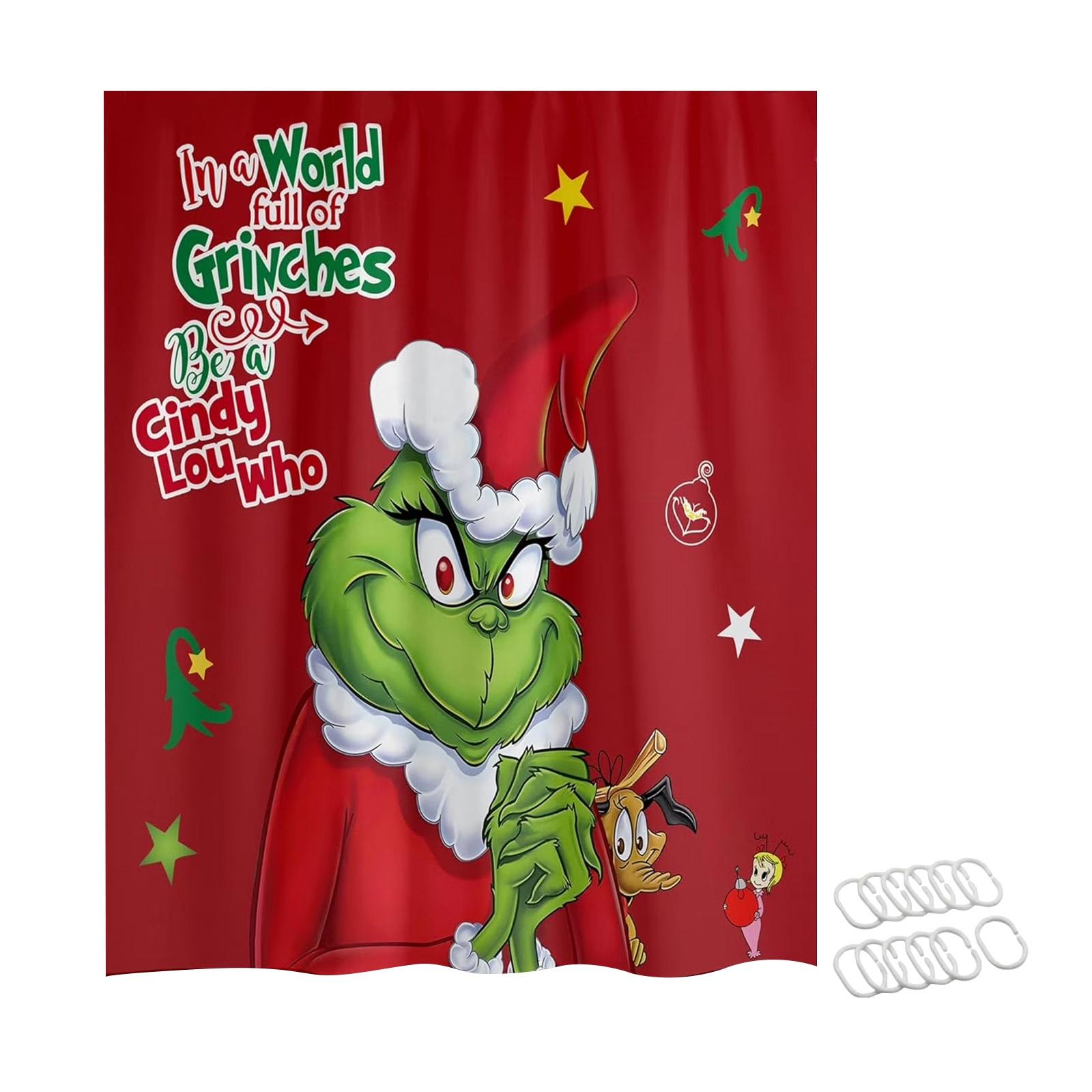 

Шторка для душа 180x180см - Праздничная шторка для ванной на рождественскую тематику, Тканевая шторка для ванной с праздничным узором, Легко устанавливаемый аксессуар для ванной One Size