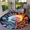 1pc Office Carpet Chair Mats Flaming Ice Rose Symphony Perfect for Decorating Office Chairs, Living Rooms, Or Bedrooms