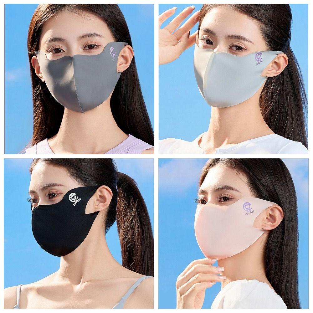 

Летняя маска для лица Gini Mask Дышащая маска Ice Silk для рыбалки светло-серый
