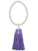 Kyoto Tsuchiya Nenjuten Women's Single-Handed Prayer Beads, Izumi Glass (Opal Color), Rayon Tassel, Handmade In Japan, Comes In a Paper Box -