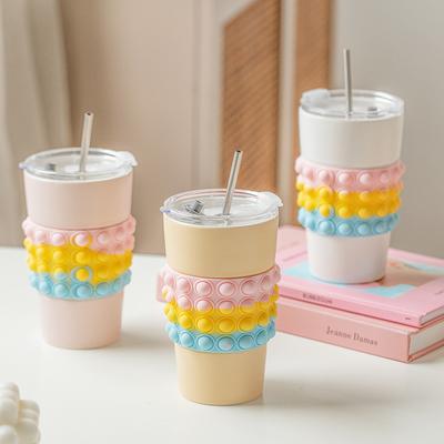 Unzip Creative Ceramic Cup with Lid Portable Cup for Girls Cute Ins Office Drinking Cup