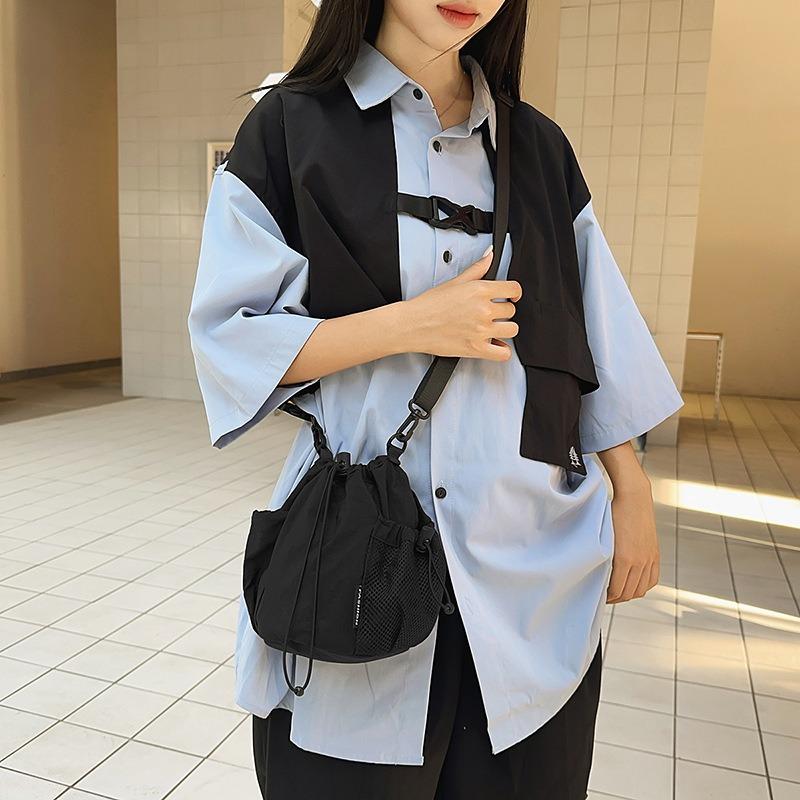 Popular small bags women's autumn and winter new niche drawstring messenger bag bucket bag