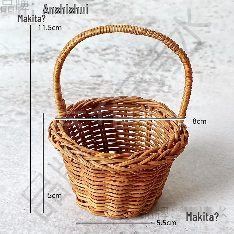 Handmade Mini Imitation Rattan Wall Basket for Flowers and Decor