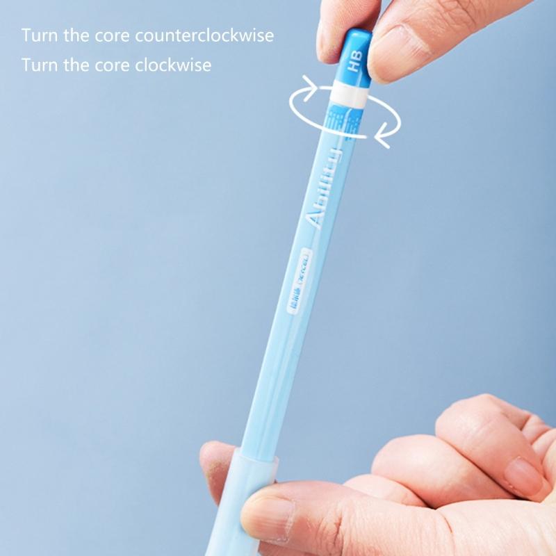 Student Mechanical Pencil Slip Resistant Silicones Grip, Posture Correction Automatic Pencil Twist Action for Student