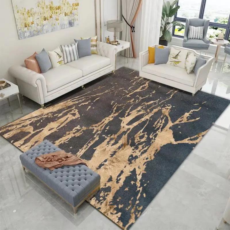 Luxury Nordic Flannel Carpets for Living Room Sofa Beside Texture Decoration Bedroom Rug Large Size Non-slip Washable Lounge Mat