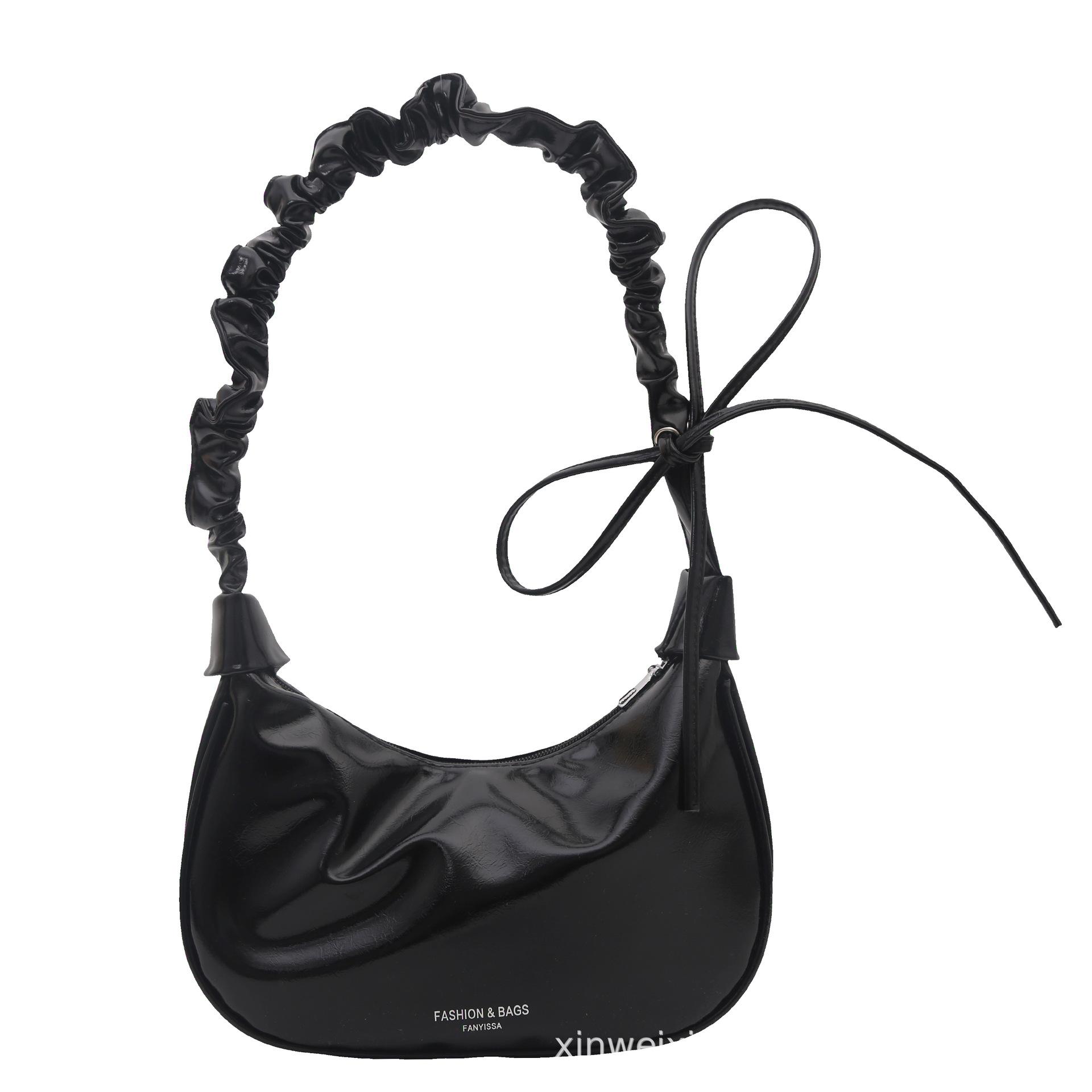 

New Pleated Cloud Shoulder Bag Large Capacity Crossbody Dumpling Bag Fashionable and versatile women s bag чёрный
