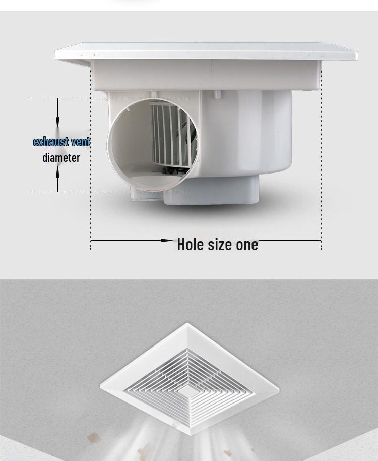 60x60 Integrated Ceiling Exhaust Fan with Plasterboard Ventilation for 30x30 Wooden Ceiling Openings