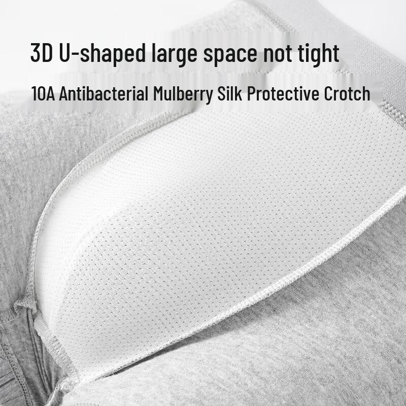 Montagut Men's Cotton Boxer Briefs 4-Pack with Antibacterial Silk Crotch