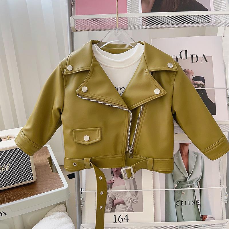 Mädchen Herbst Motorradlederjacke TQ137