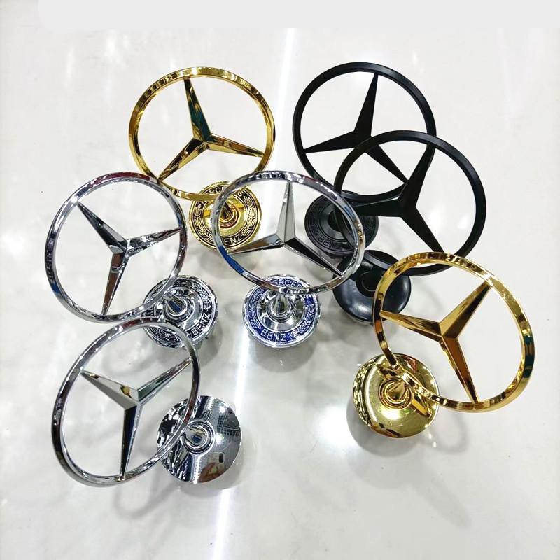 2025 Heiß Für Benz 1 Stück 44mm 3D Metall Blau Chrom Stern Haube Motorhaube Logo Emblem Abzeichen für Mercedes Benz W202 W203 W204 W208 W210 W