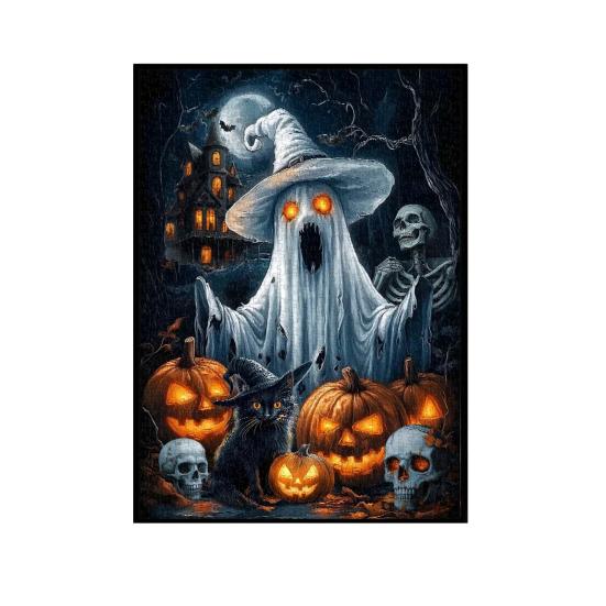 Dýňové duchové průvody Puzzle 1000 dílků Halloweenské puzzle Puzzle z recyklovaného papíru Zábavná sváteční aktivita pro dospělé rodiny