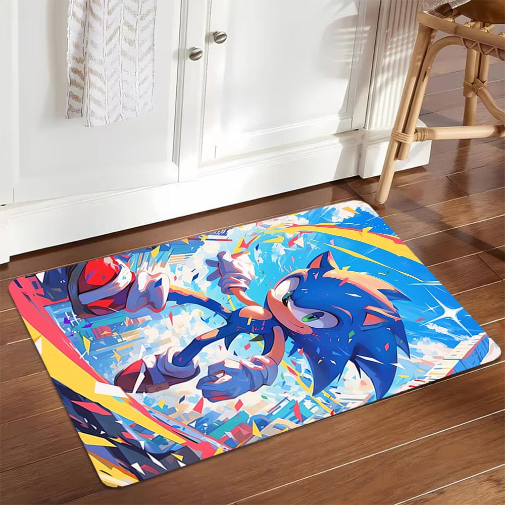Sonic The Hedgehog Poster Decoration,Carpet,Living Room,Bedroom, Non-slip,Square rug