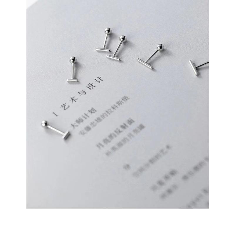 Ear Piercing One-word Earrings Screw-buckle Female Students Simple and Versatile Ear Bone Nail Earrings