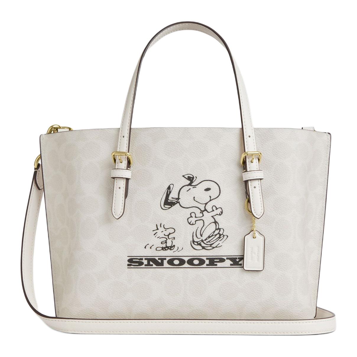 

Coach X Peanuts Mollie Snoopy Print Faux Leather Tote Bag Women Tote Bags Chalk-White CBJ87-IMCAH Basic Set (Bag+Dust Bag)