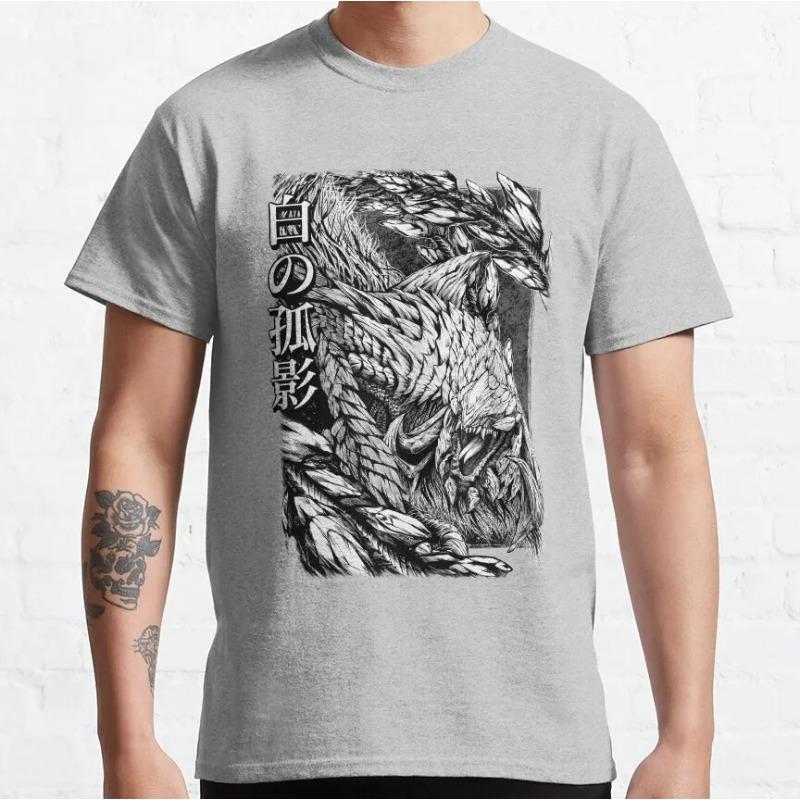Arkveld Ink Drawing Monster Hunter Wilds Video Games Printed T Shirt for Men 100 Cotton Large Size Adult Tops Vintage T Shirt