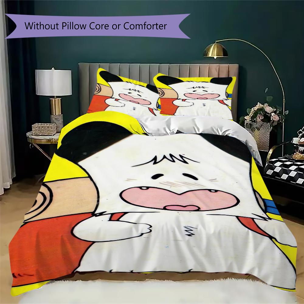 HELLO SPANK Pattern Bedding,Quilt Set Quilt Cover Pillowcase Home Birthday Gift(1 * duvet cover + 2 * pillowcase, without core)_lx