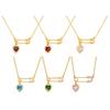 Fashion Stainless Steel Chain Heart Zircon Copper Pin Gold Necklace Ladies Nc-1650