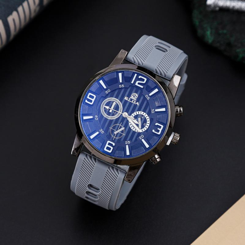 Hochwertige Lässige Herrenuhr, Personalisierte Trend-Quarzuhr, Vielseitige Mode-Herrenuhr mit Silikonarmband