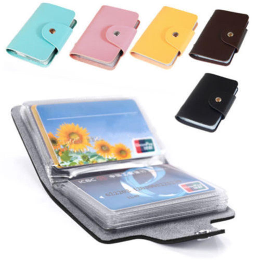 11 Card Slots Double Sided Plastic Card Holder Small Size Multicolor Business Pack Bus Card Bag Women Purses Men Wallet