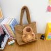 Cartoon Plush  Doll Tote Bag Large Capacity Fluffy Shoulder Bag Casual Kid Schoolbag  Daily