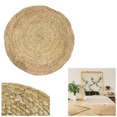 [R0045] - Beige 'Boho' Jute Rug - 120 Cm