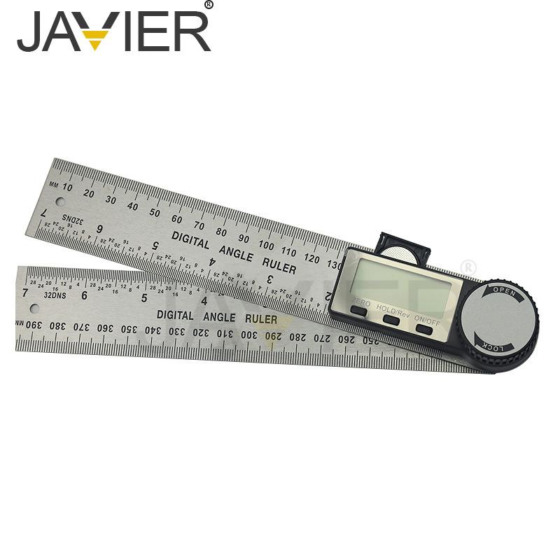 JAVIER High-Precision Digital Display Stainless Steel Electronic Angle Ruler Protractor Multi-Function Tool