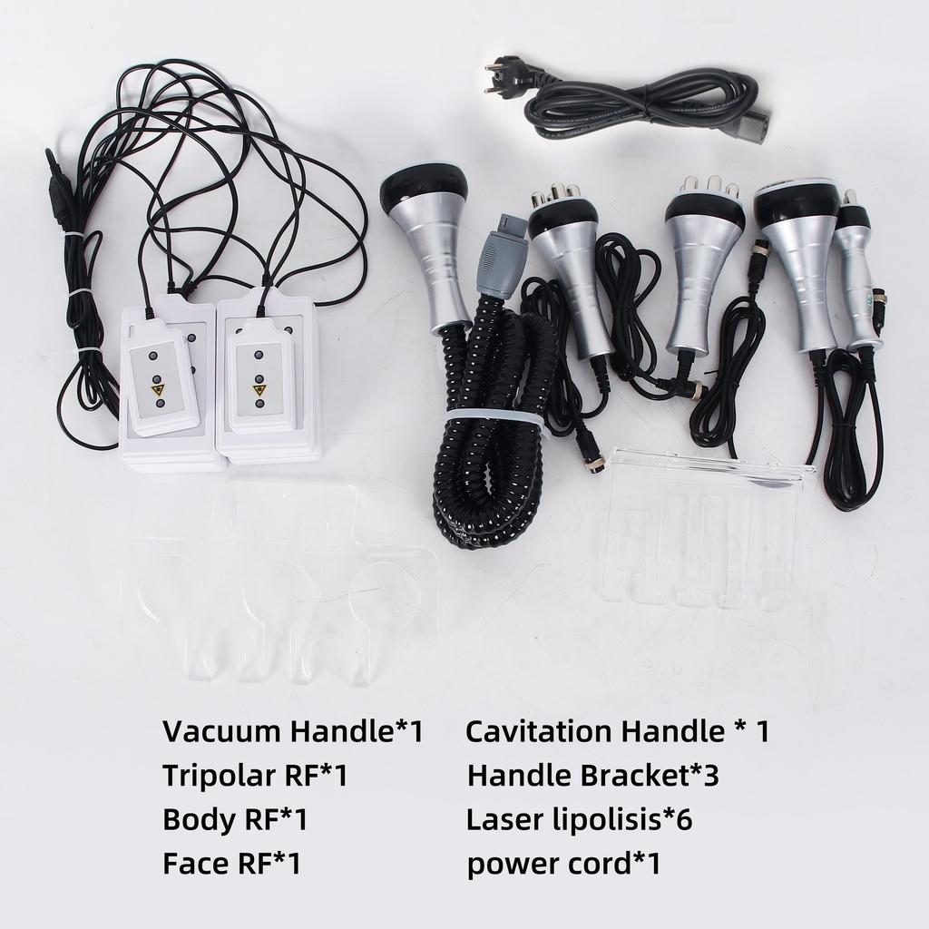 6-in-1 40kHz Cavitation 0.5MHz RF Vacuum 110V-220V Body Contouring Touchscreen Air Cooled Easy Operation