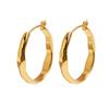 Minimalist Gold Tone Hoop Earrings Women Textured Irregular Circle Design Fashionable Geometric Statement Jewelry