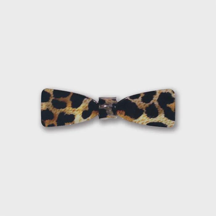 LEOPARD RIBBON HAIR PIN Leopard Ribbon Hair Clip