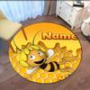 Custom Name Maya the bee Printed Round Rug Carpet Chair Rug Area Rug Entryway Doormats,for Office Chair Living Room Bedroom Kitchen Room.