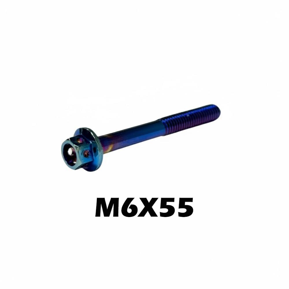 High Quality M6 Titanium Bolt With Drilled Holes Blue Hex Head Screws 10/15/20/25/30/35/40/45/50/60 Titanium Screws Motorcycle