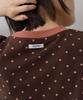 Sayu Dot Ringer Loose Fit Long Sleeve T-Shirt Brown