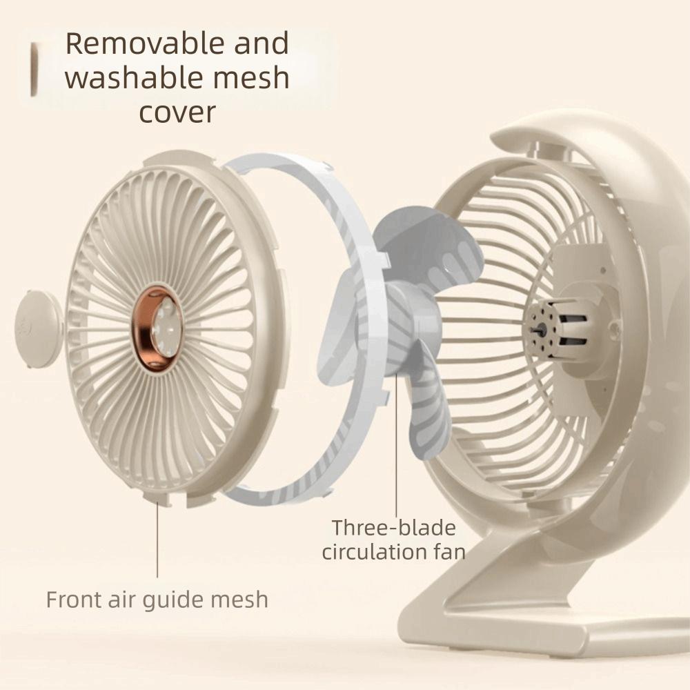 LED Light Personal Air Circulator Crescent Shape Table Cooling Fan Mini Desk Fan  Bedroom Use