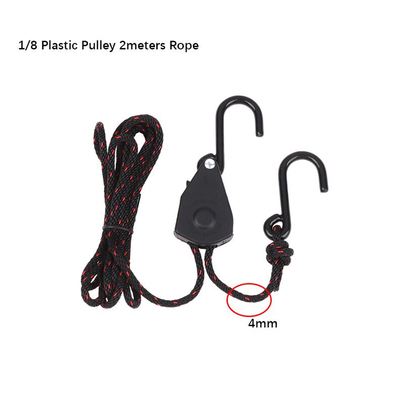 1/8 Inch Adjustable Hanging Rope Clip Tensioner Fixed Buckle Lights Lifting Awning Wind Rope 1Set Pulley Ratchets Camping Tool