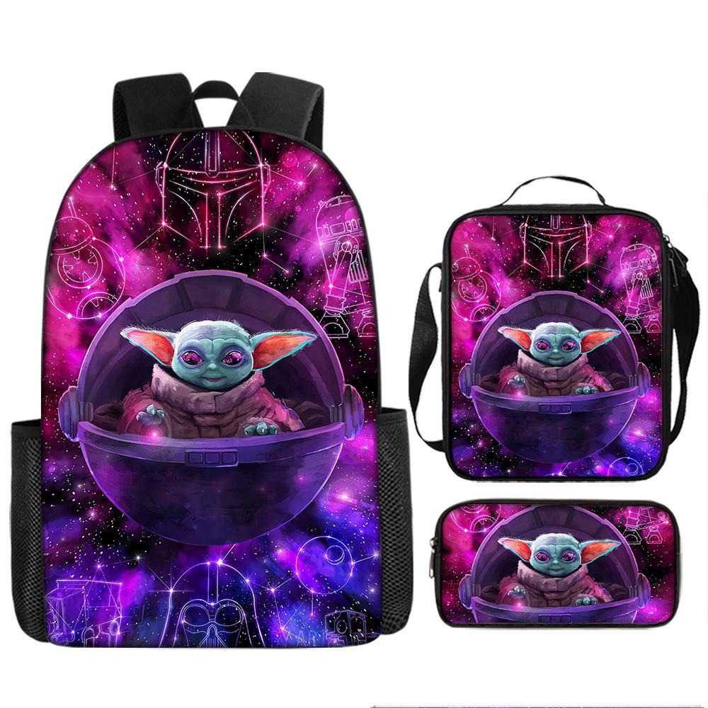 Sada batohů Baby Yoda 3dílná Školní taška pro děti Batoh pro batolata