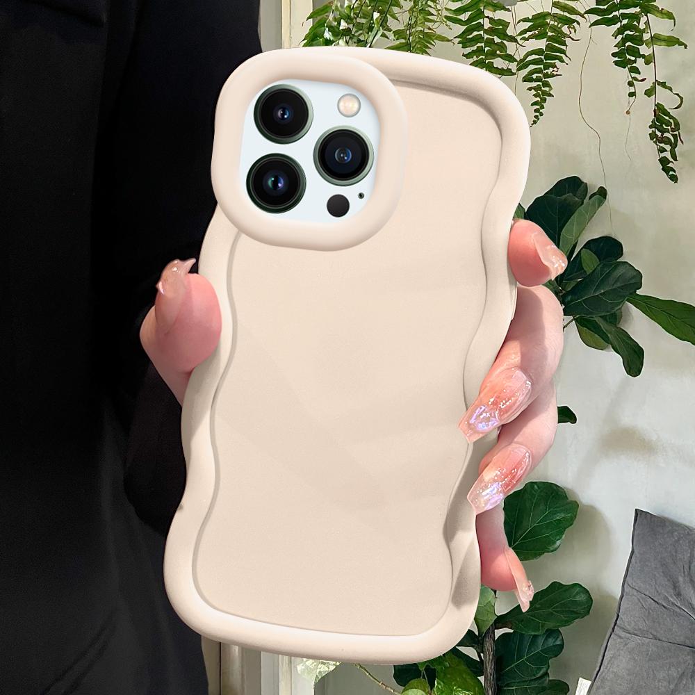 Fashion Simply Style Weiche Telefonabdeckung für iPhone 11 12 13 14 15 Pro Max 6 6S 7 8 Plus Xs Wave Edge Stoßfeste Schutzhülle aus Gummi