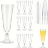 10pcs Clear Plastic Champagne Flute Goblet Disposable Red Wine Glass Champagne Glass  Birthdays