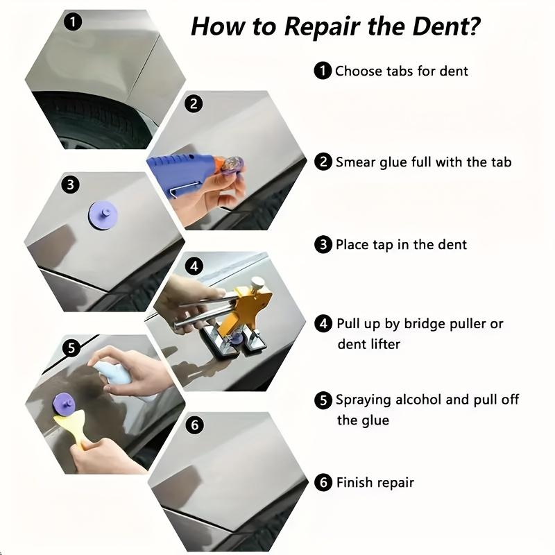 Car Dent Repair Kit - Heavy-Duty Slide Hammer, Adhesive Puller & Pads, PE Material, Uncharged Mechanism for… More