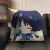 Wanderer Cute Genshin Impact Cushion Cover Natural Linen Organic Fabric Double-Sided Printing Sofa Home Decor Gift Pillow Case