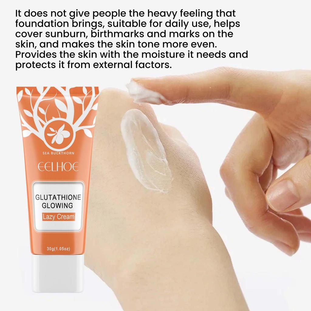 EELHOE Glowing Lazy Cream Lasting Makeup Foundation Sweatproof Cover Acne Scars Moisturizing Perfect Concealer Makeup Lazy Cream