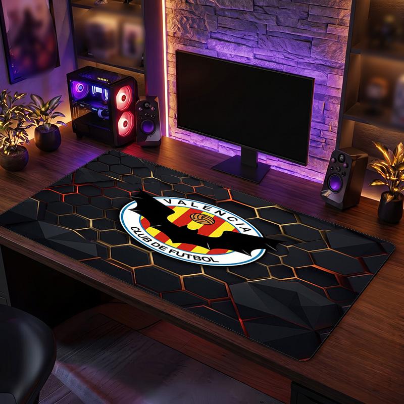Valencia FC Thema Muster Mauspads, Fußball Logo Design XXL Gaming Schreibtischmatte Rutschfeste Computer-Mauspad