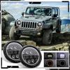 In-Stock 7-Inch 80W Super Bright LED Headlight with White & Yellow DRL for Jeep/Harley - High/Low Beam