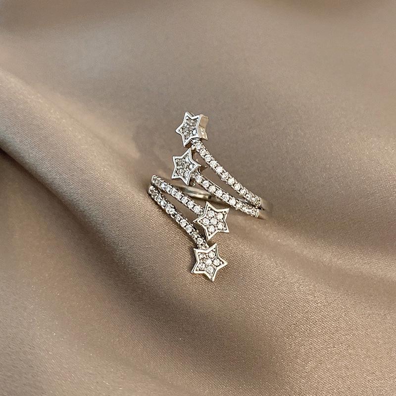 Women's Minimalist Geometric Round Zircon Ring Elegant Versatile Finger Jewelry