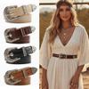 Girdle Retro Women's Belt Pin Buckle Embossed Belt Casual Carved Buckle Belt