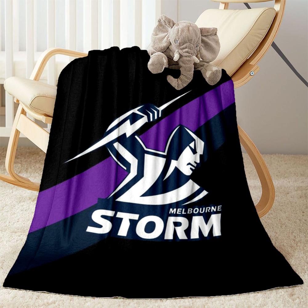 Coperte con logo della squadra Melbourne Storm Adatte per divani, viaggi, soggiorni anche un buon regalo per amici e familiari Adatte a tutte le stagioni.
