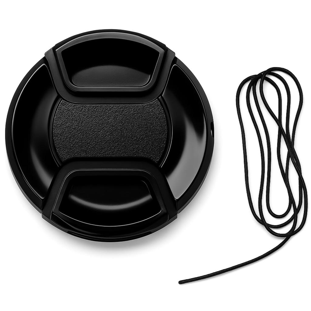 55mm Lens Cap with Strap for Camera Filter Protection Anti-Slip